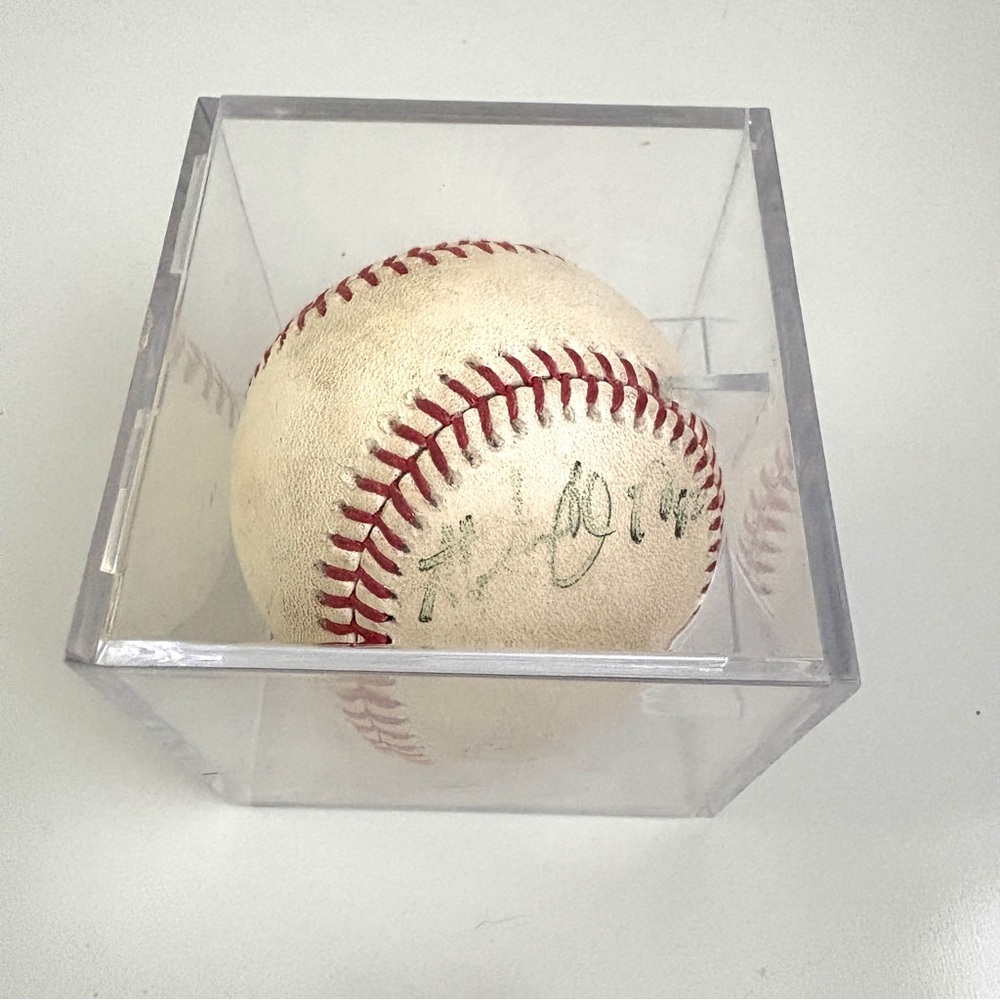 Bengie Molina & Ollie Marmol Autographed Rawlings Baseball in Plastic Case